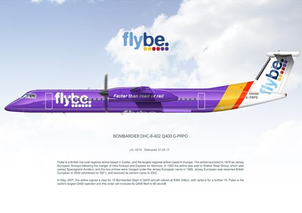 Flybe purple Bombardier Dash 8 Q400