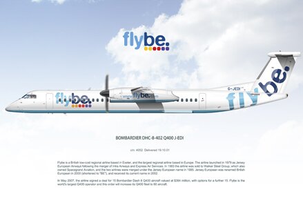Flybe purple Bombardier Dash 8 Q400